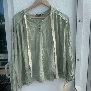 Urban Outfitters Sage Green Buttoned Top